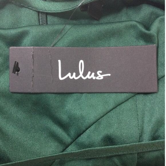 LULU'S SZ M Valhalla Forest Green Sequin Mermaid Lace-Up Maxi Dress NWT 0B5 - Picture 9 of 11